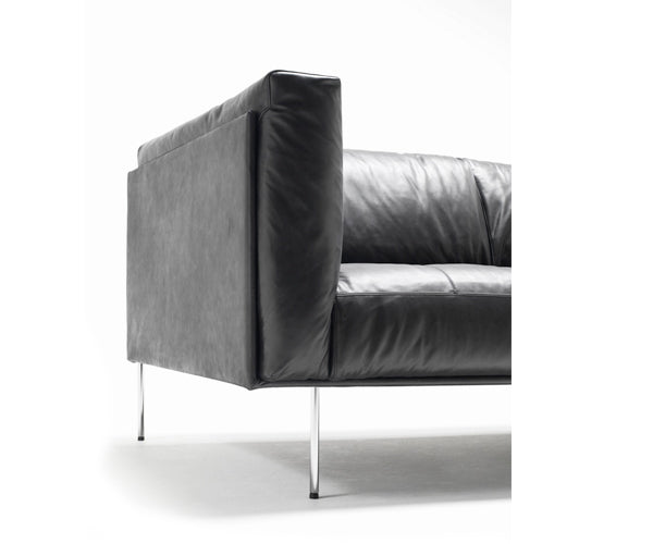 Living Divani Rod Sort Læder Sofa