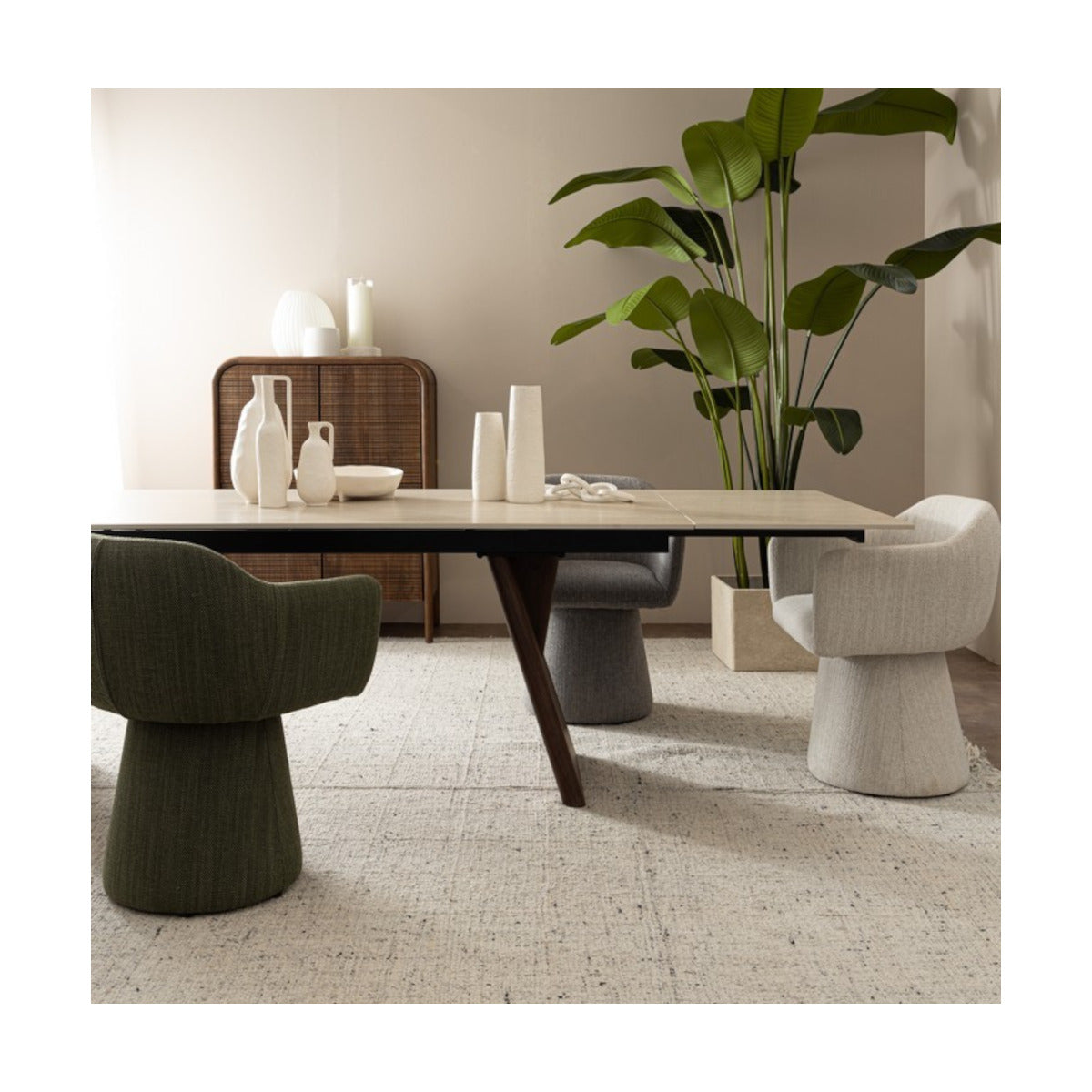 Lottie spisestol m/drej - green