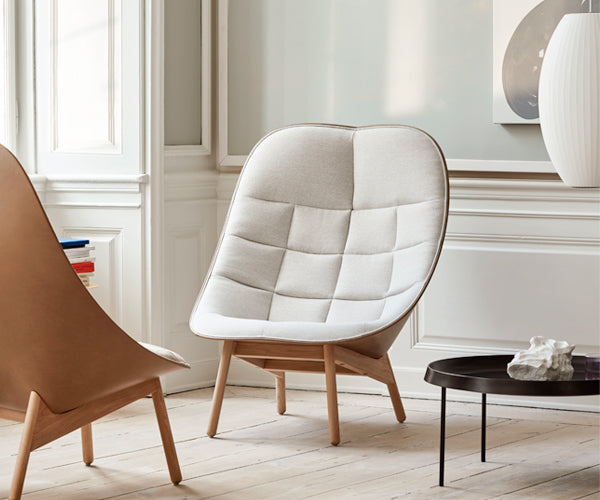 HAY Uchiwa Quilt Loungestol M. Skammel - Mode 009 - Nougat Sense Læder
