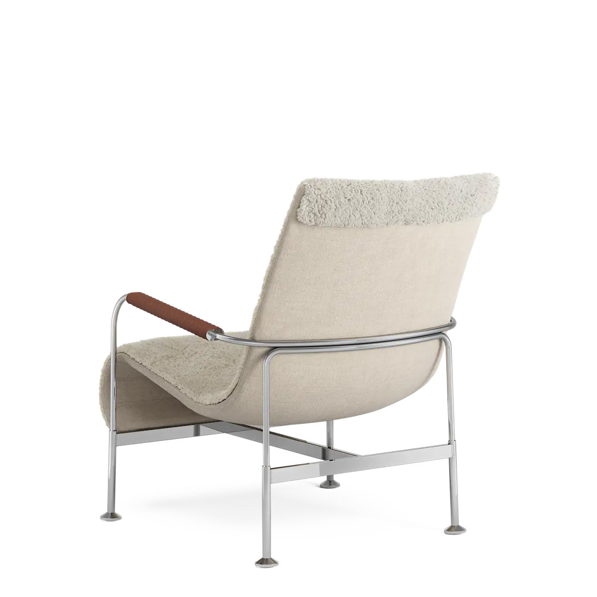 Swedese Serpentine Easy Chair - Steel Chrome - Sheepskin - Moonlight