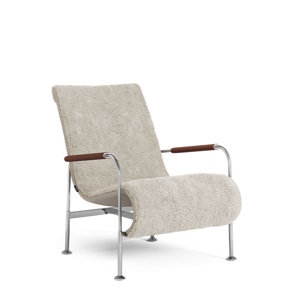 Swedese Serpentine Easy Chair - Steel Chrome - Sheepskin - Moonlight