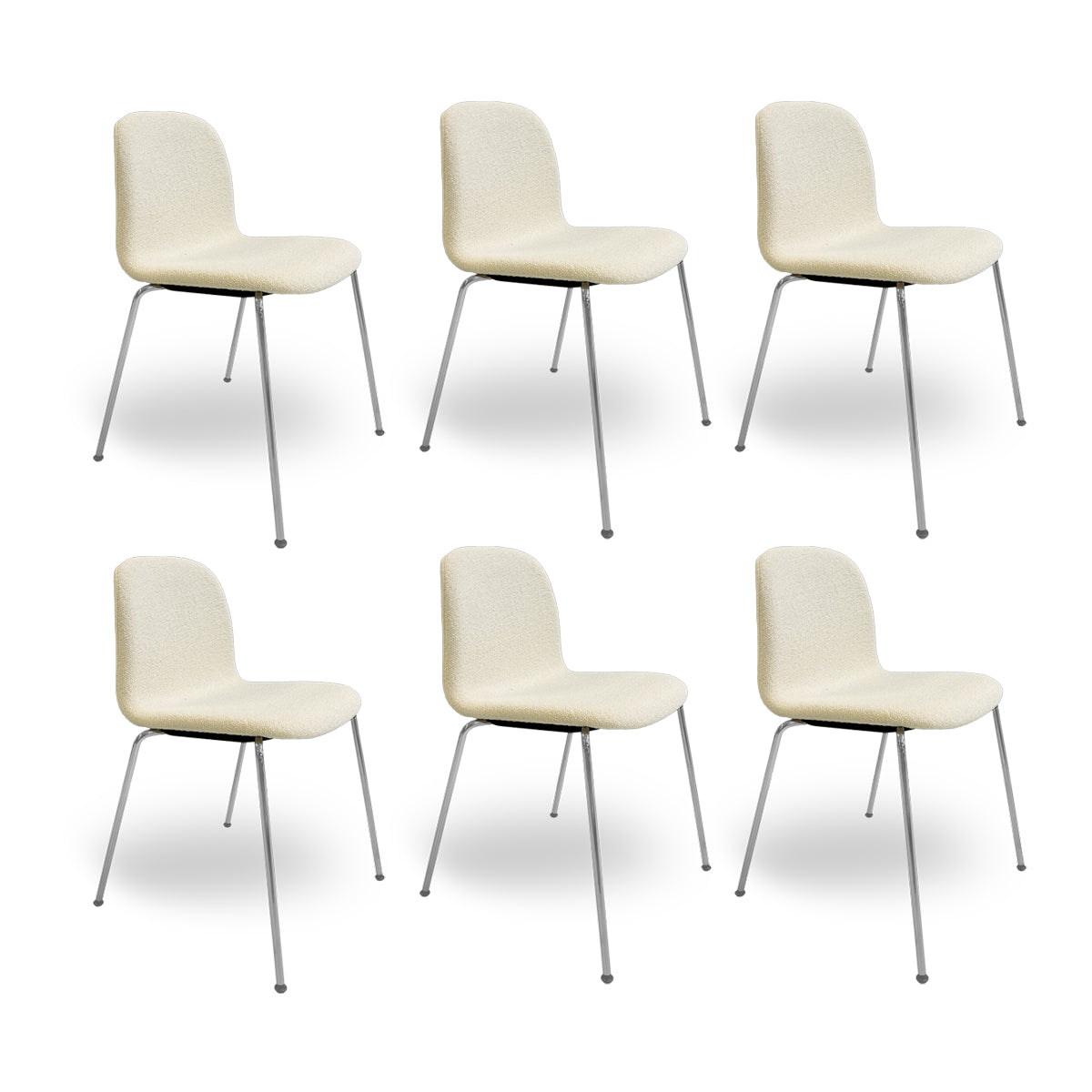 Muuto Fiber Side Chair - Hearth Stof - Creme - 6 stk. - DEMO.
