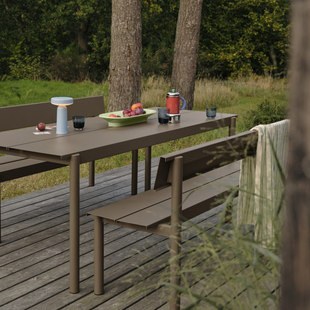 Muuto Linear Steel Bænk 110cm med ryglæn