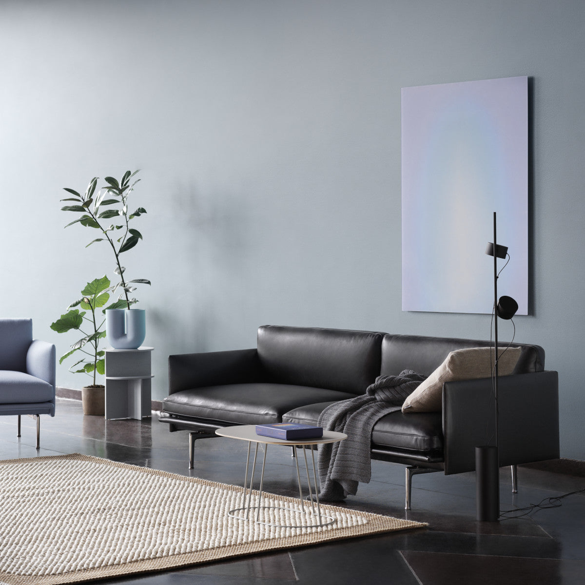 Muuto Outline Sofa - 2-pers. - Sort Refine Læder