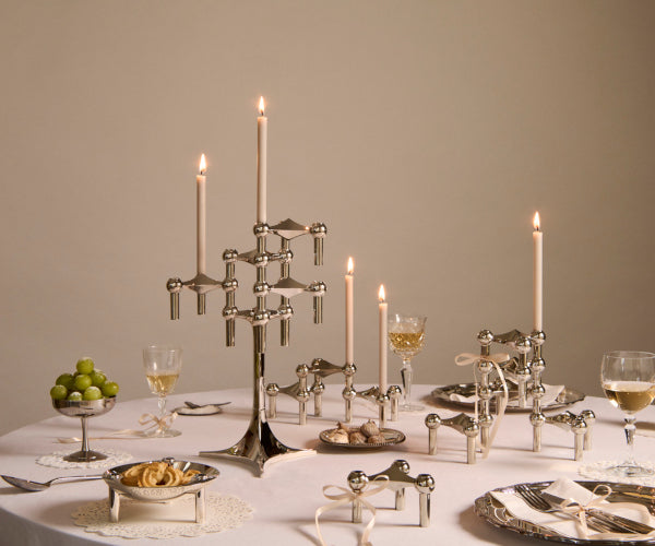 STOFF Nagel Lysestage - 3-Pak - Krom