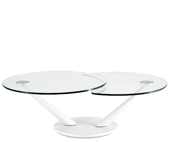 Naos Abra Sofabord - Hvid - Klar Glas