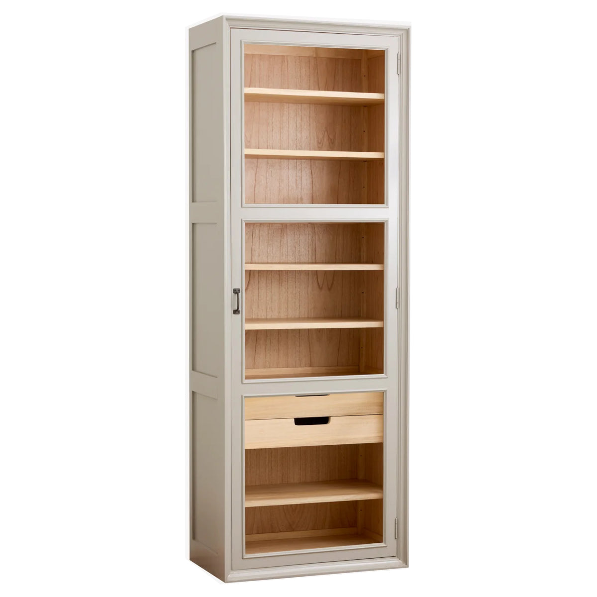Nordal Viva vitrineskab - 210x76x44 - grå/natur