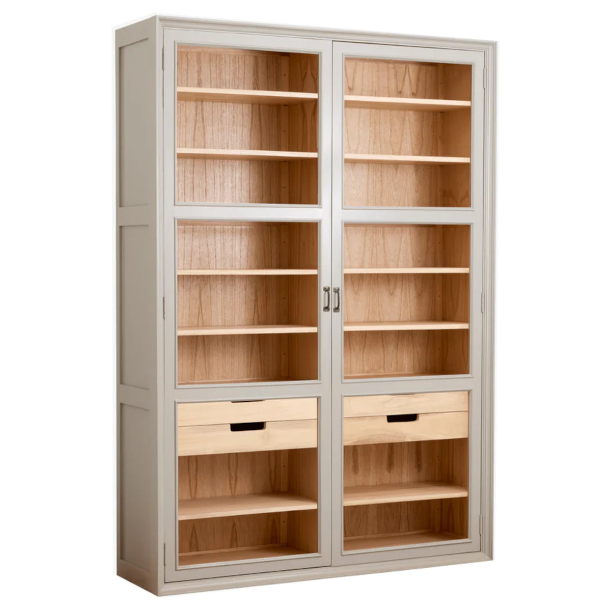 Nordal Viva vitrineskab - 210x149x44 - grå/natur