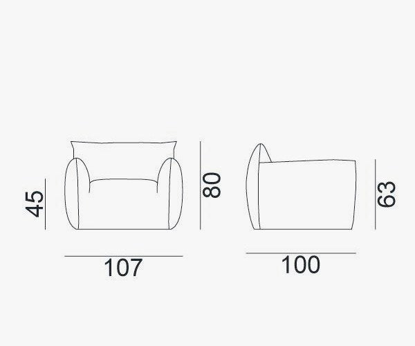 Gervasoni Nuvola 05 Lænestol - 3D Stof