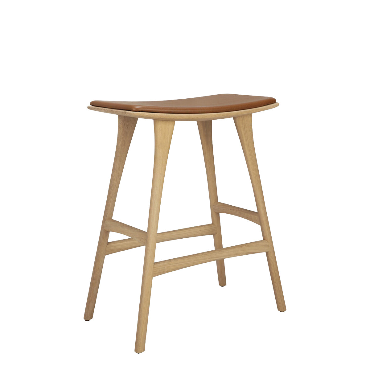 Ethnicraft Osso Counter Stool - Eg - Cognac Læder