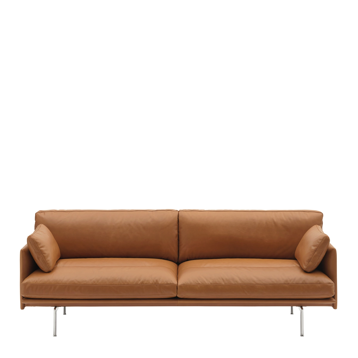 Muuto Outline Soft Sofa - 3-pers. - Cognac Refine Læder - Alu. Stel