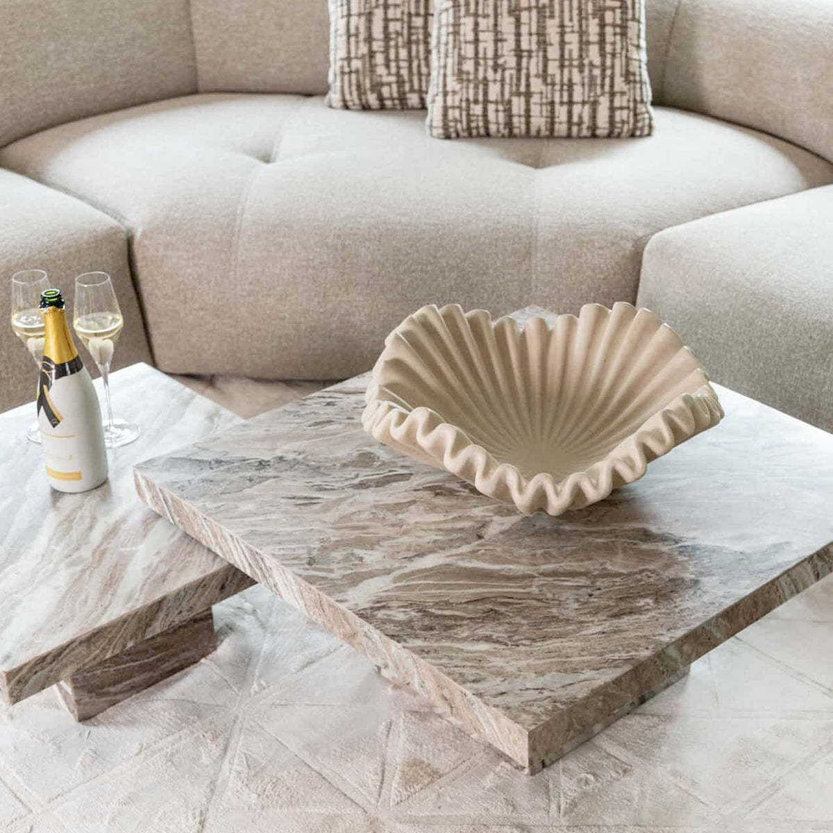 Richmond Interiors Rashford sofabord - sæt á 2 - Toronto marmor - DEMO.