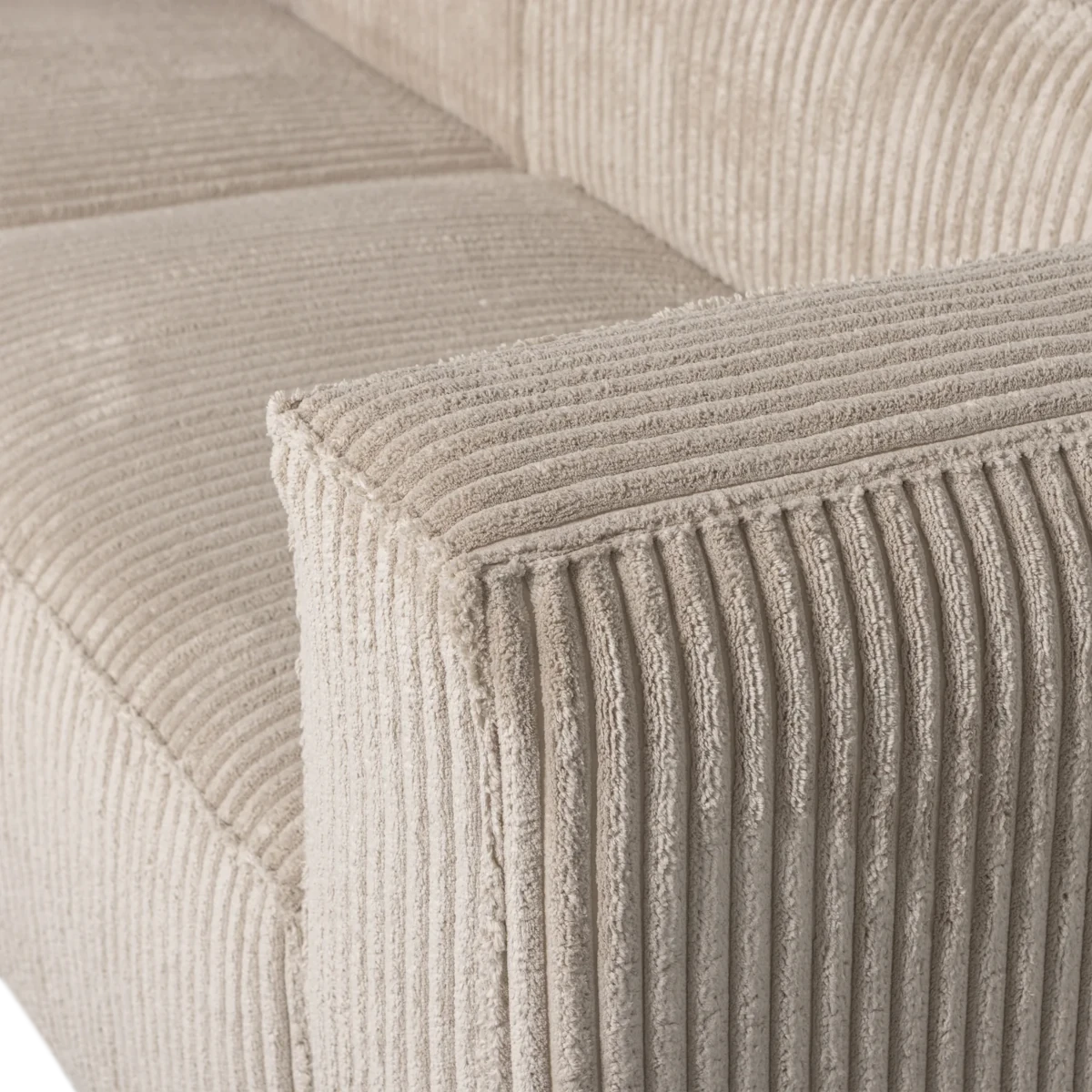 Bean sofa m/chaiselong - venstrevendt - rib travertin