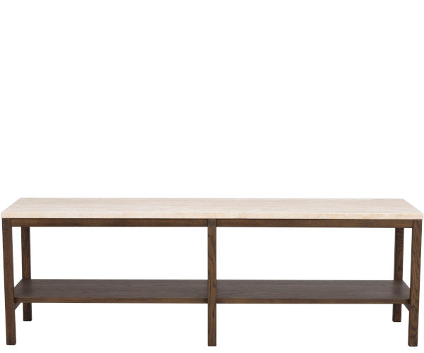 Rowico Home Orwel konsolbord - travertin / mørk eg - 140x45