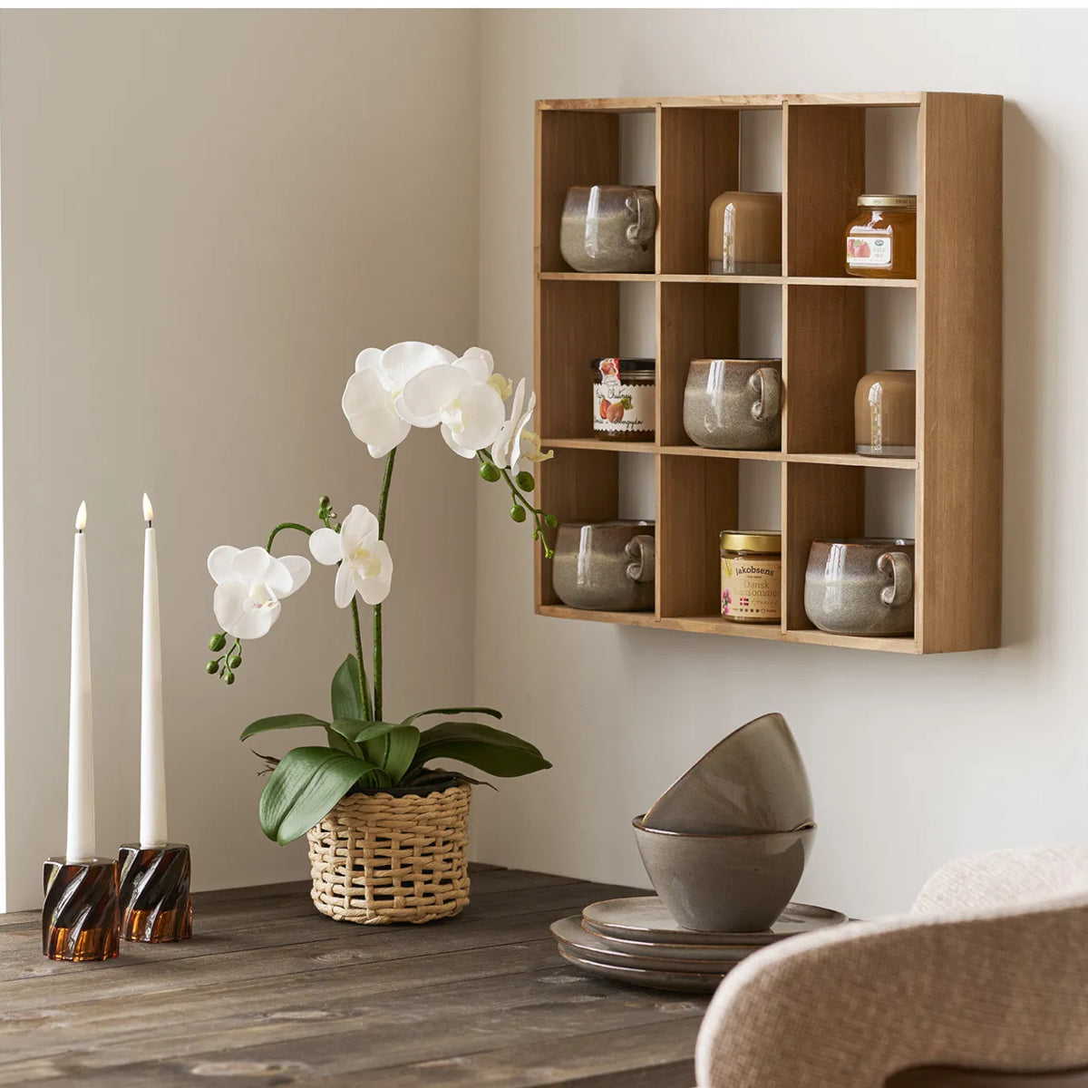 Moss sættekasse - 46x10x46 - natur fyrretræ