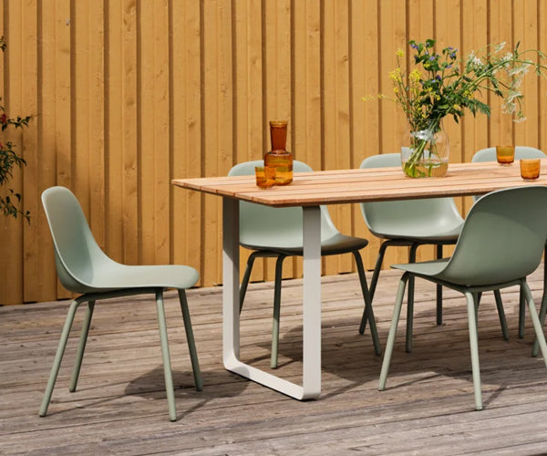 Muuto Havesæt - 70/70 Outdoor Spisebord + 6 stk. Fiber Outdoor Side Chair
