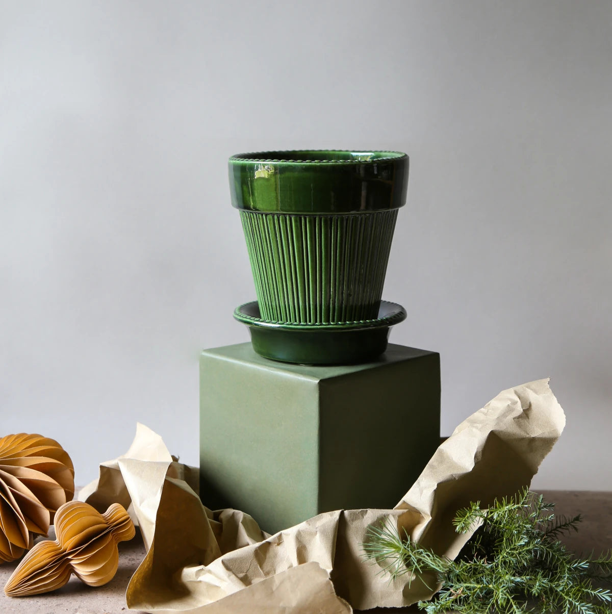 Bergs Potter Simona krukke - 18x21 - emerald green