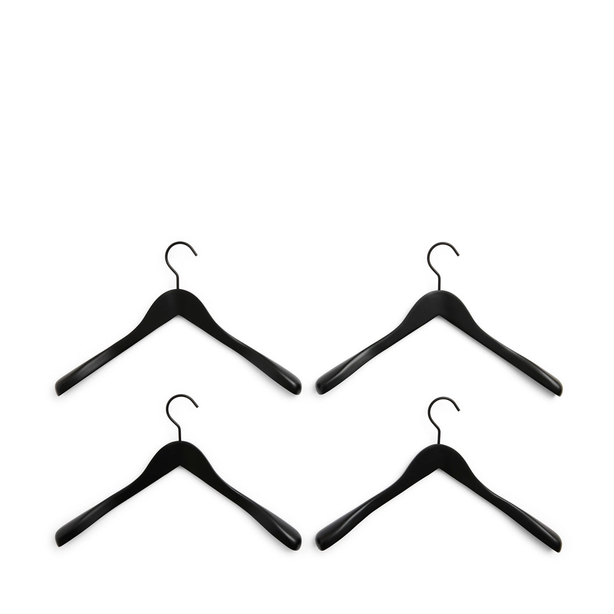 HAY Smooth Coat Hanger Wide - Sort - Sæt a 4 stk.