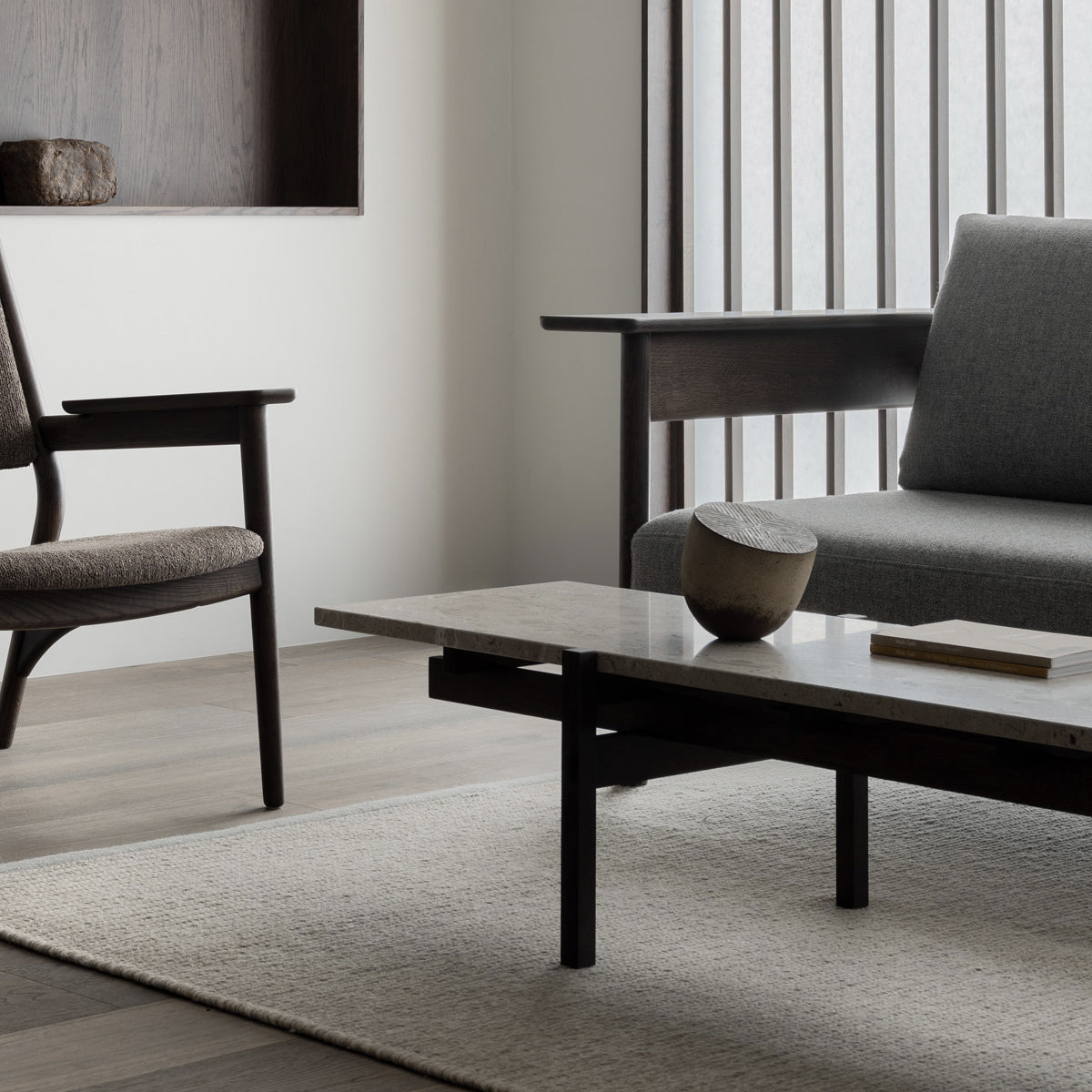 Karimoku Case Study N-CT01 - 150cm - Smoked Oak - Marble Top