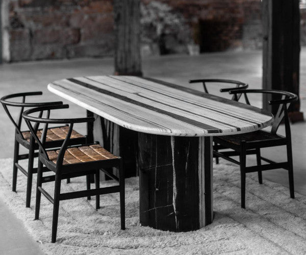 Jakobsdals Arba spisebord - panda white marmor - 250x100