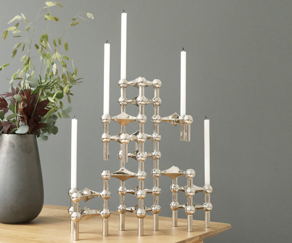 STOFF Nagel Lysestage - 3-Pak - Krom