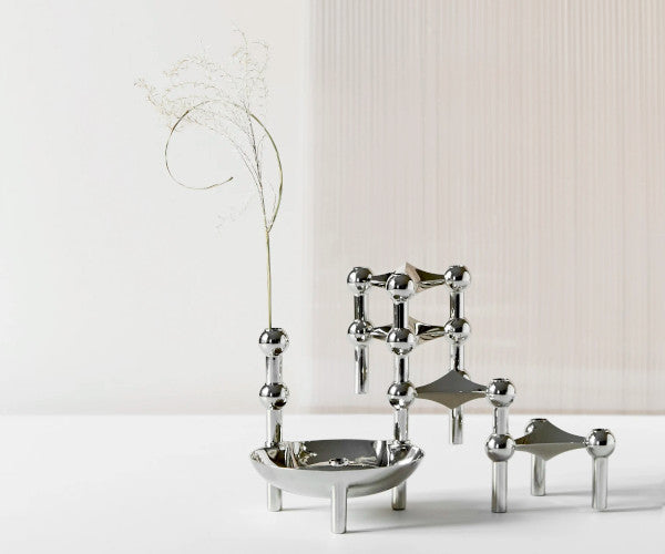 STOFF Nagel Lysestage - 3-Pak - Krom