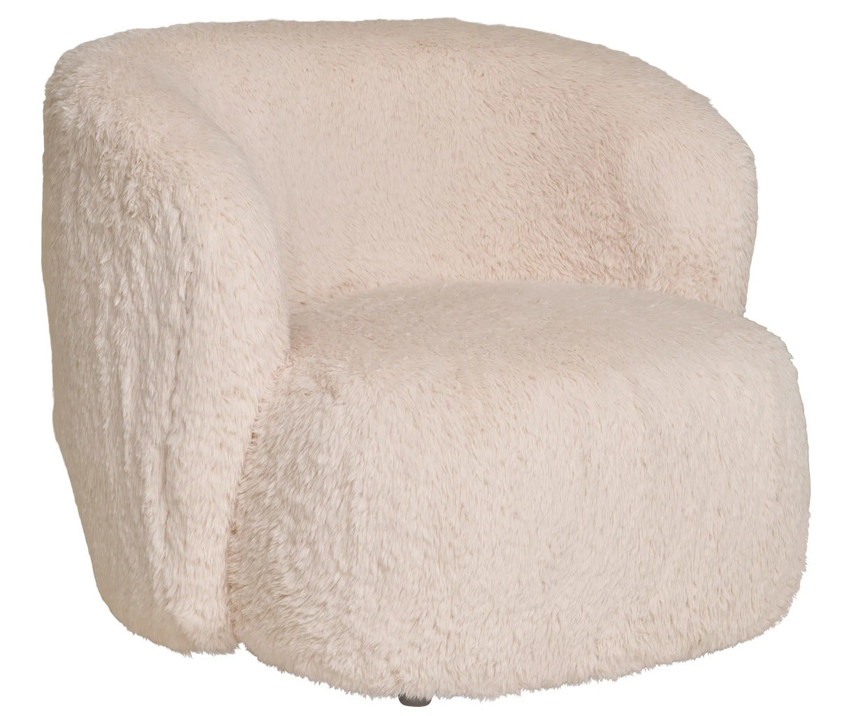 Setubal loungestol - off-white faux fur