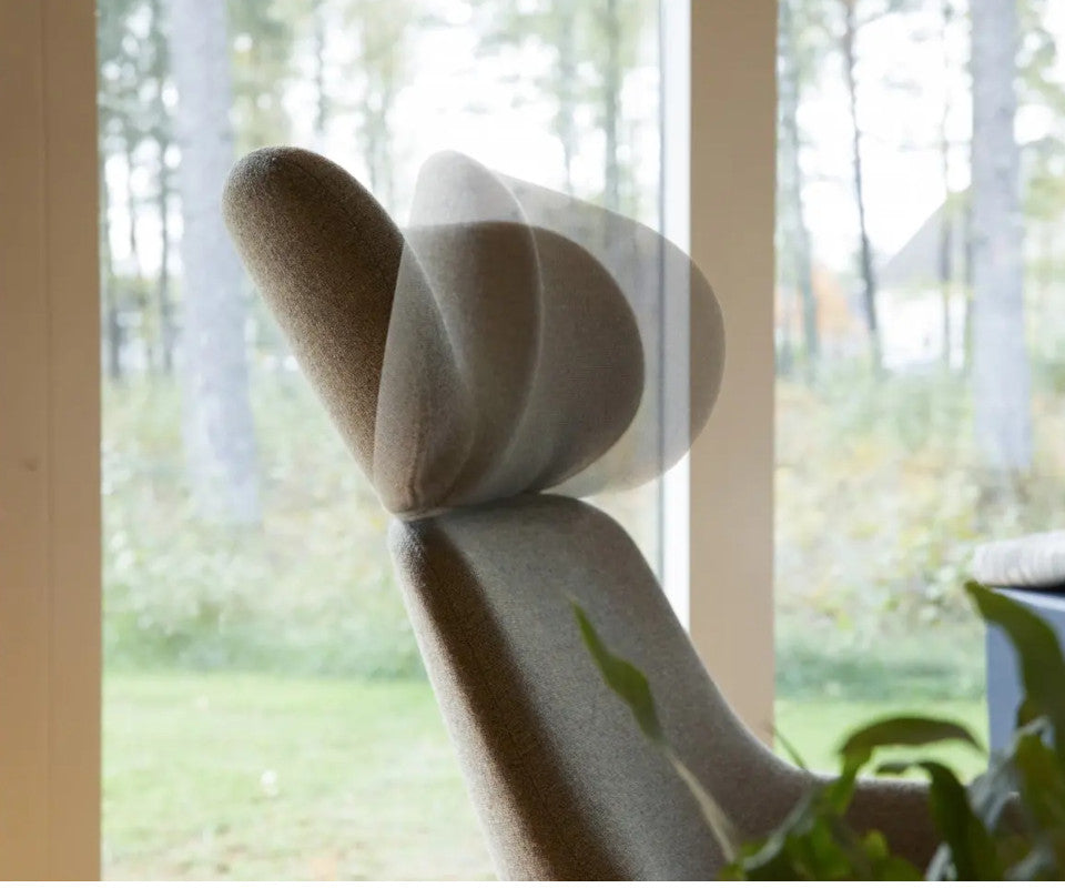 Swedese Pillo Lænestol Inkl. Skammel - Sort Nevada Læder - DEMO.