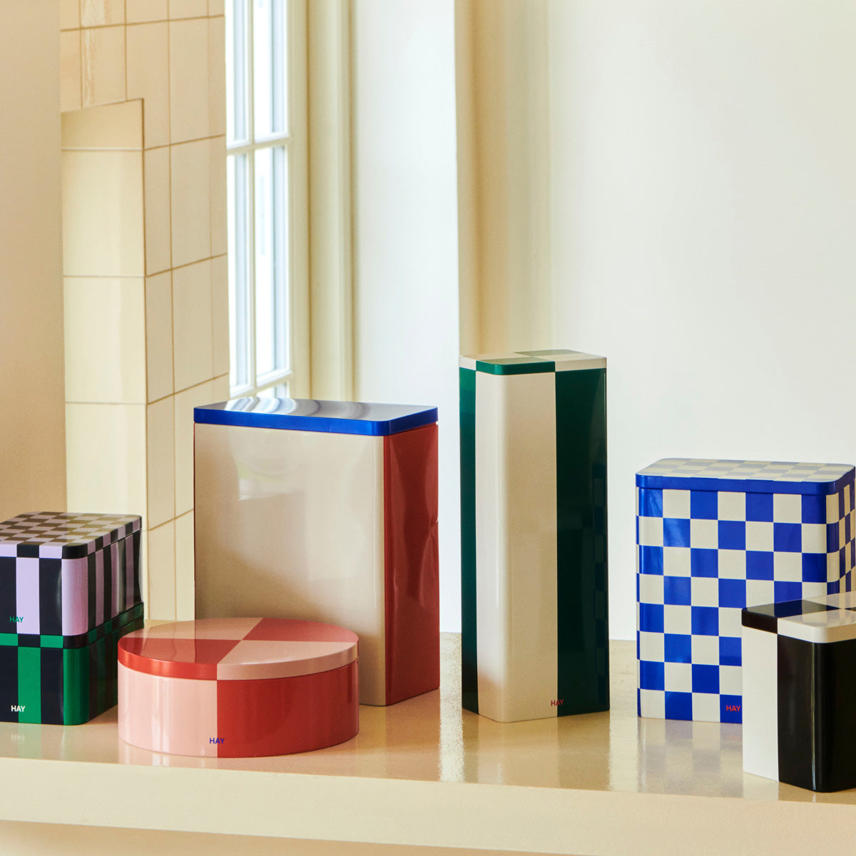 HAY Tin Container - Small - Green & Off-White