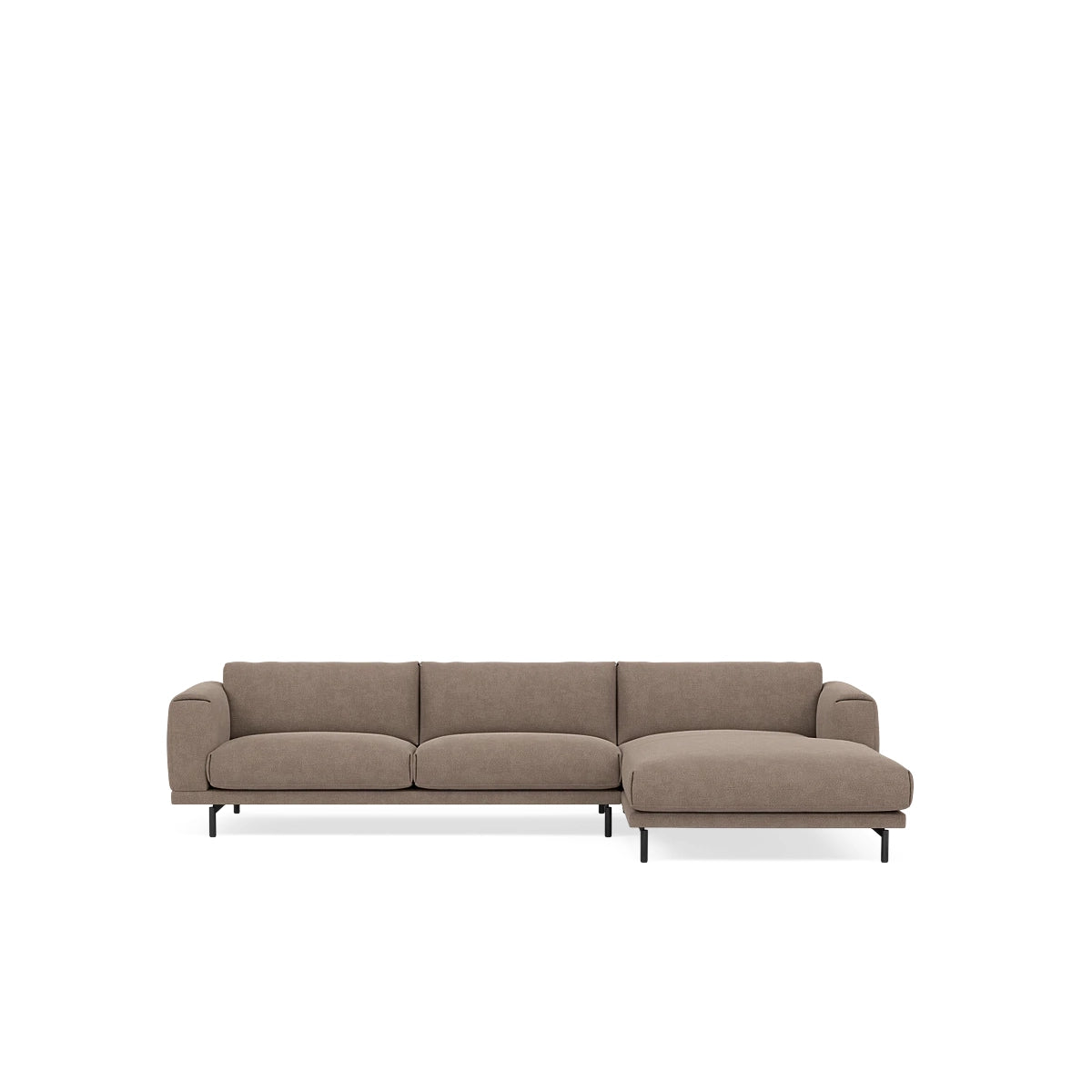 Muuto Rest Sofa - Chaise Longue - Turf - Ash Brown