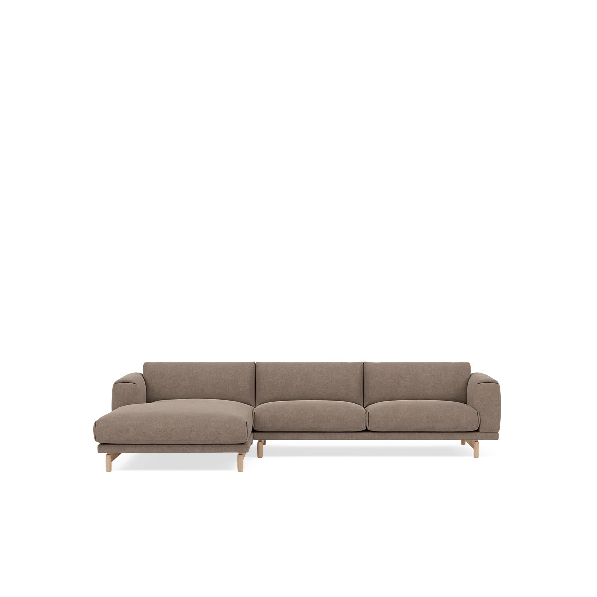 Muuto Rest Sofa - Chaise Longue - Turf - Ash Brown