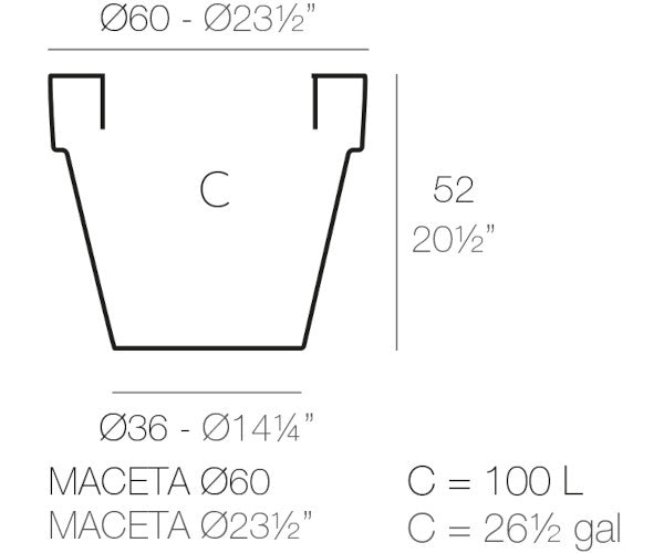 Vondom Maceta krukke - 60x52 - taupe