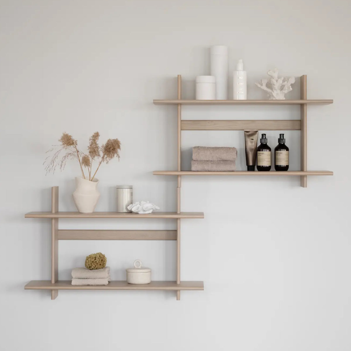 Rowico Westlock væghylde - hvidvasket eg - 75x28x45