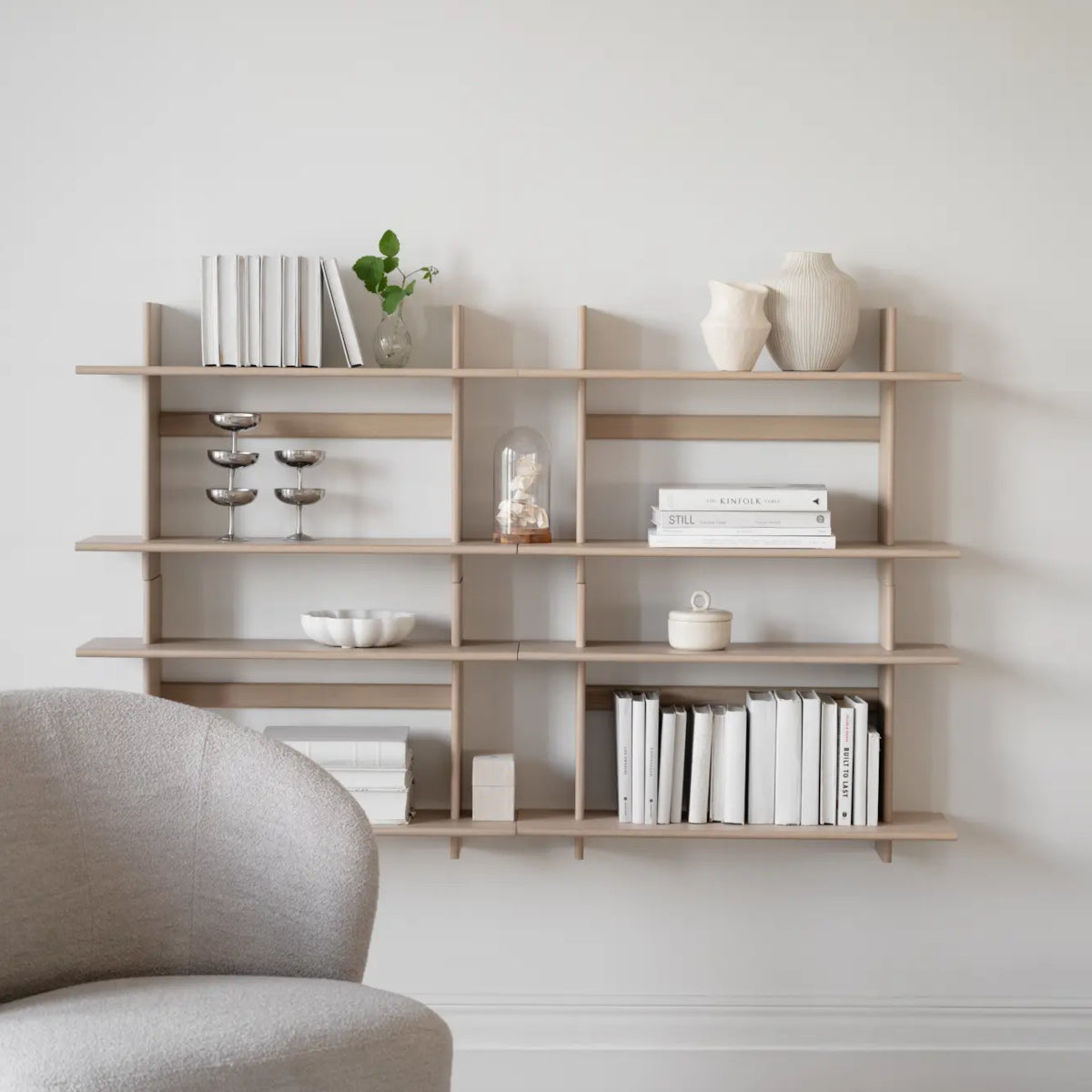 Rowico Westlock væghylde - hvidvasket eg - 75x28x45
