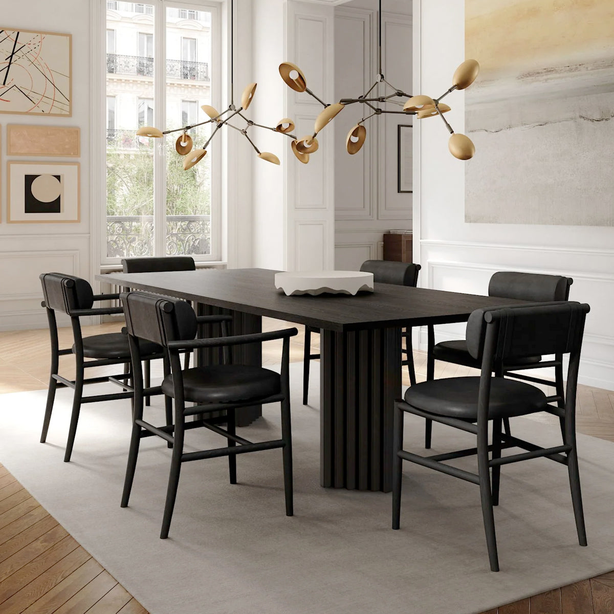 101 CPH Nama Dining Chair - Armrest - Coffee Black