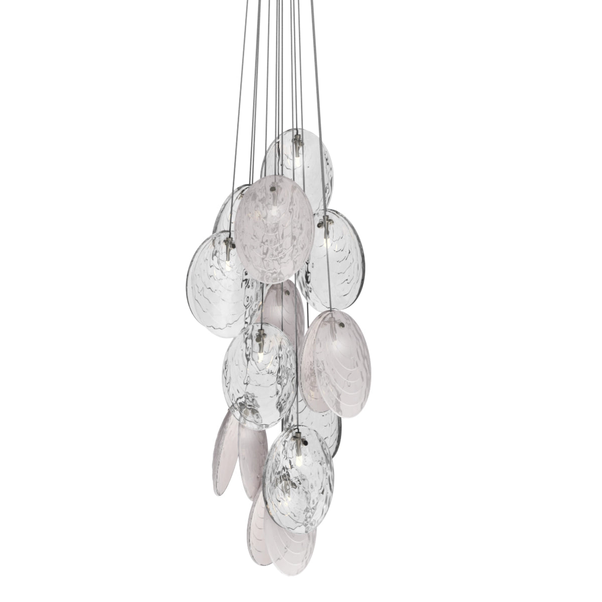 Bomma Mussels - Cluster 12 pcs. - Clear / Alabaster - Inkl. Rosette