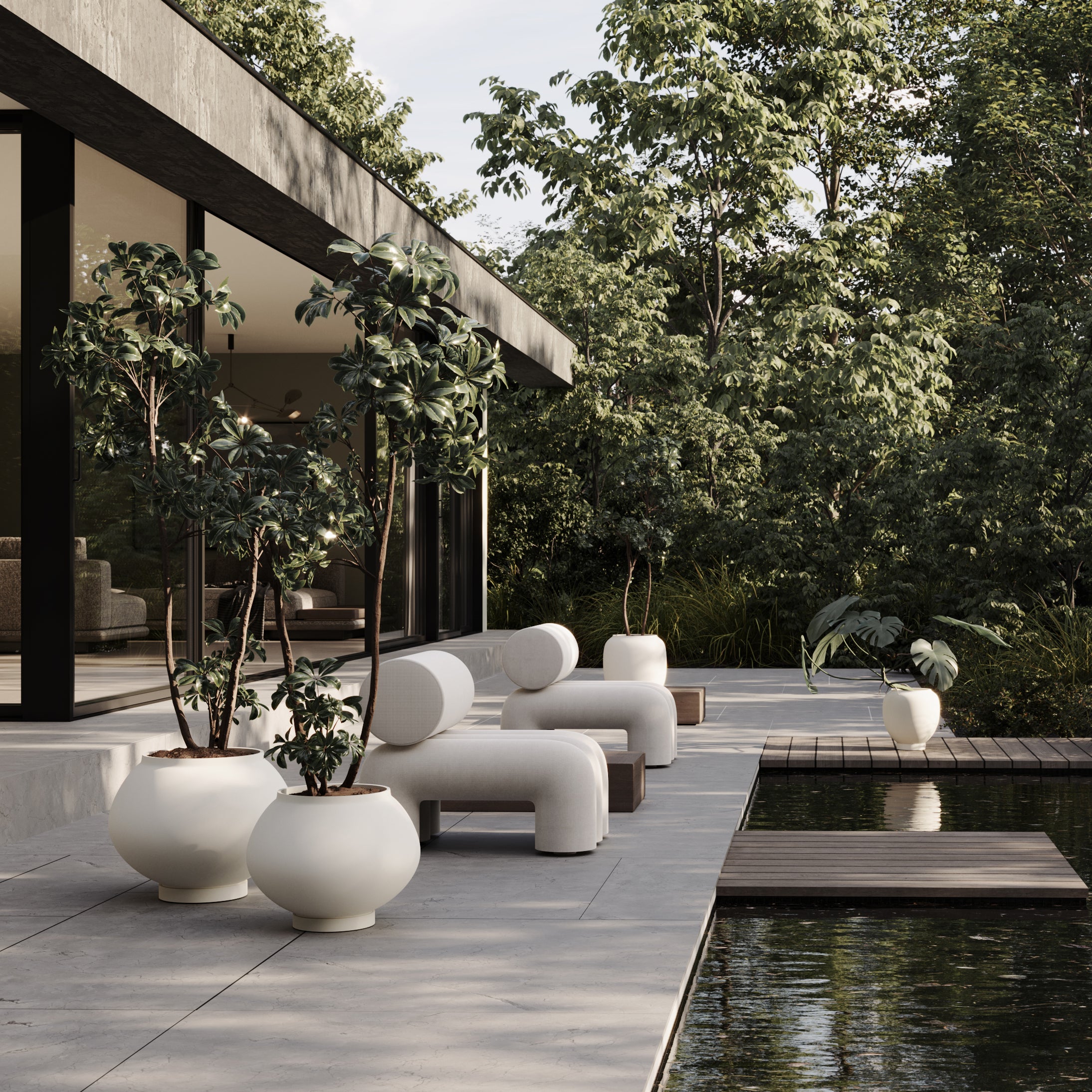 101 CPH Sunao Plant Pot Fat, Big - Birch