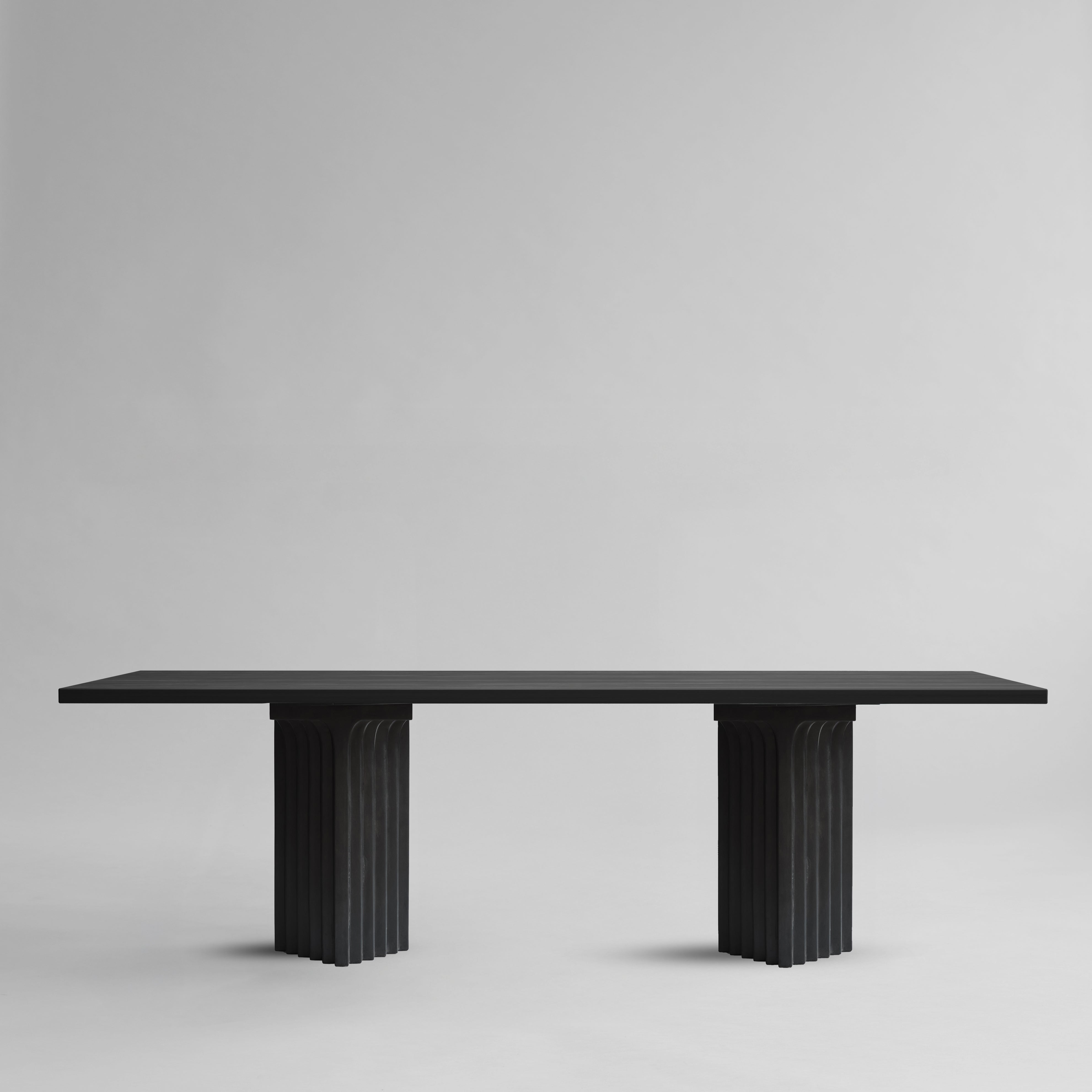 101 CPH Arc Dining Table, L250 - Coffee Black Oak
