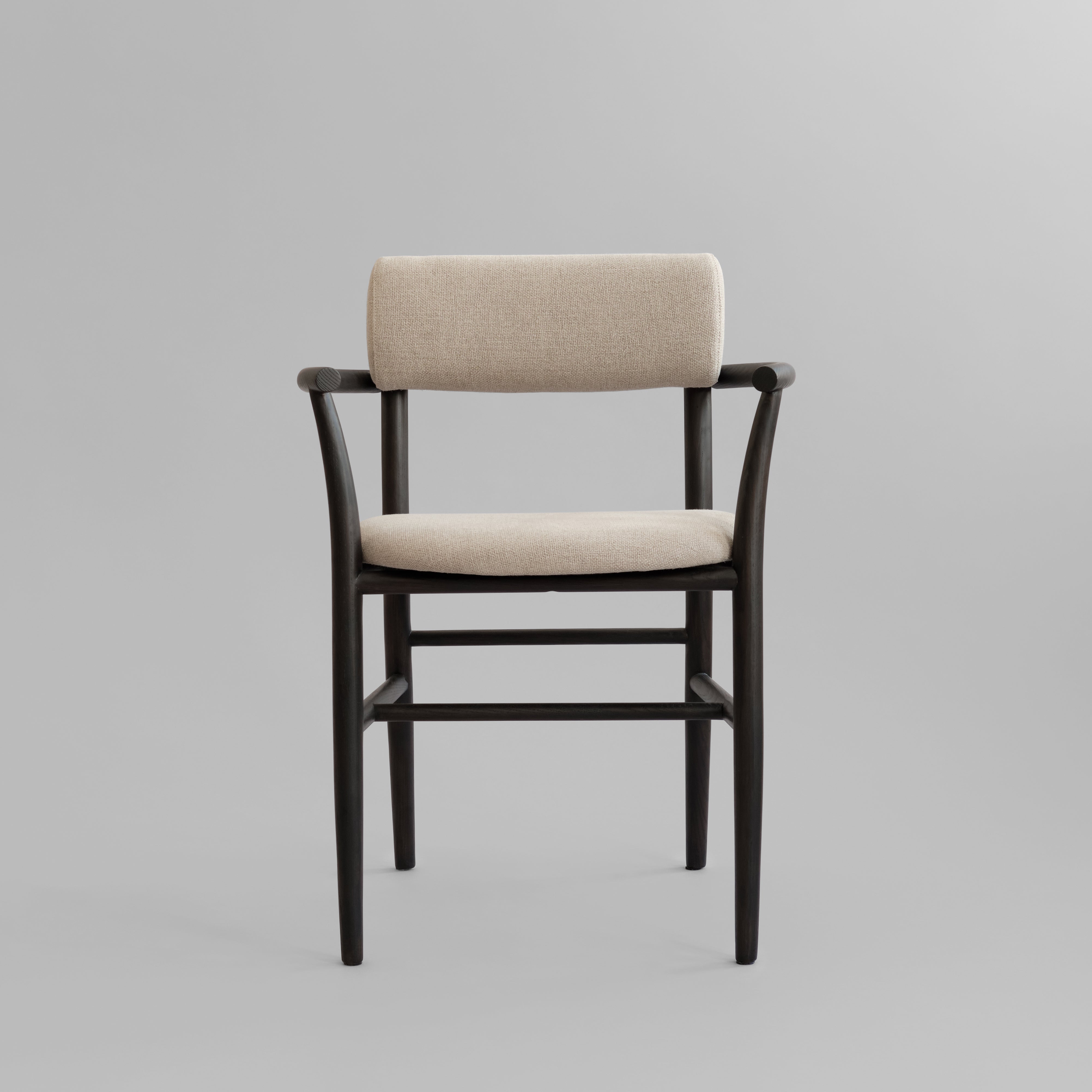 101 CPH Nama Dining Chair, Armrest - Coffee Black, Linen