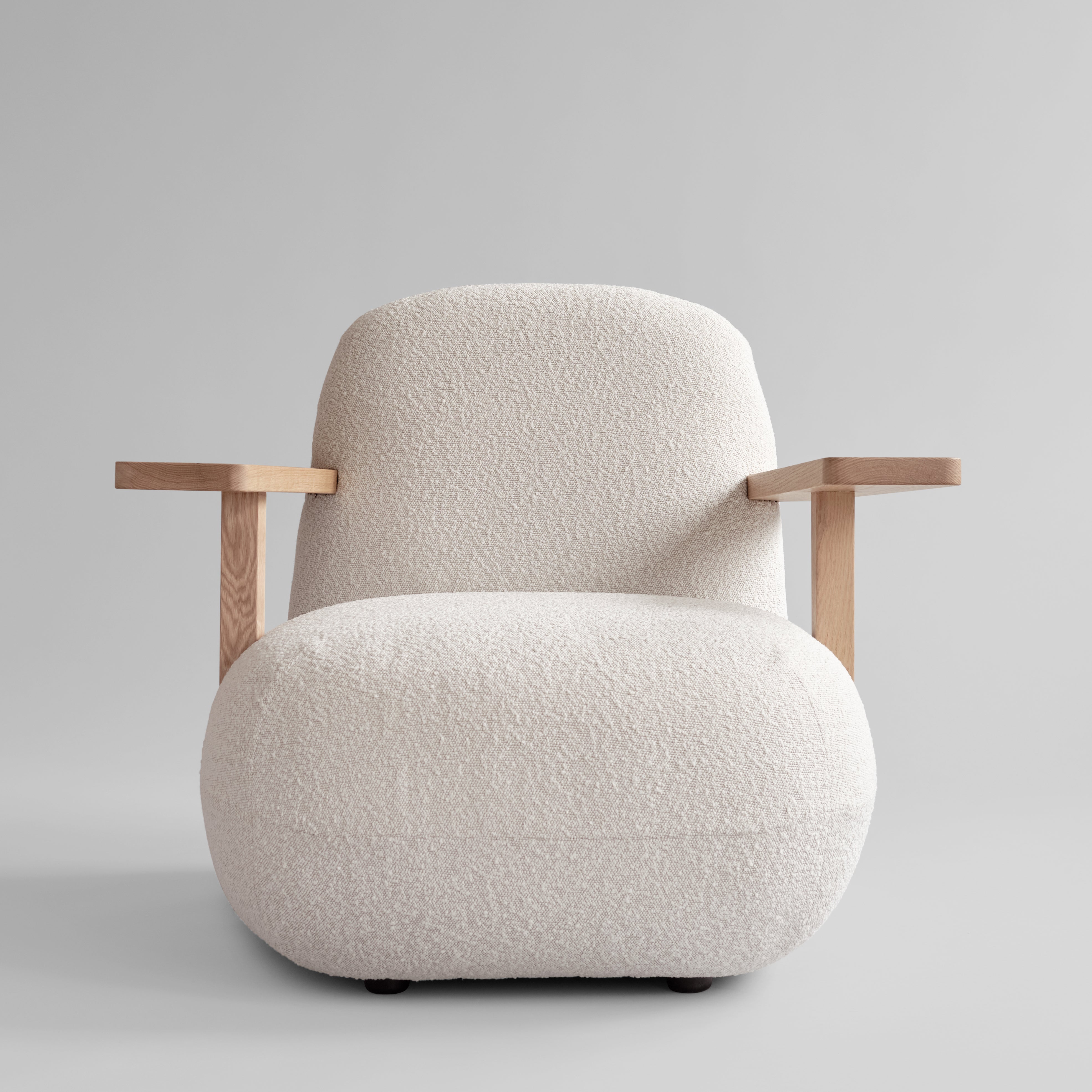 101 CPH Toe Chair Armrest - Natural Oak / Off White