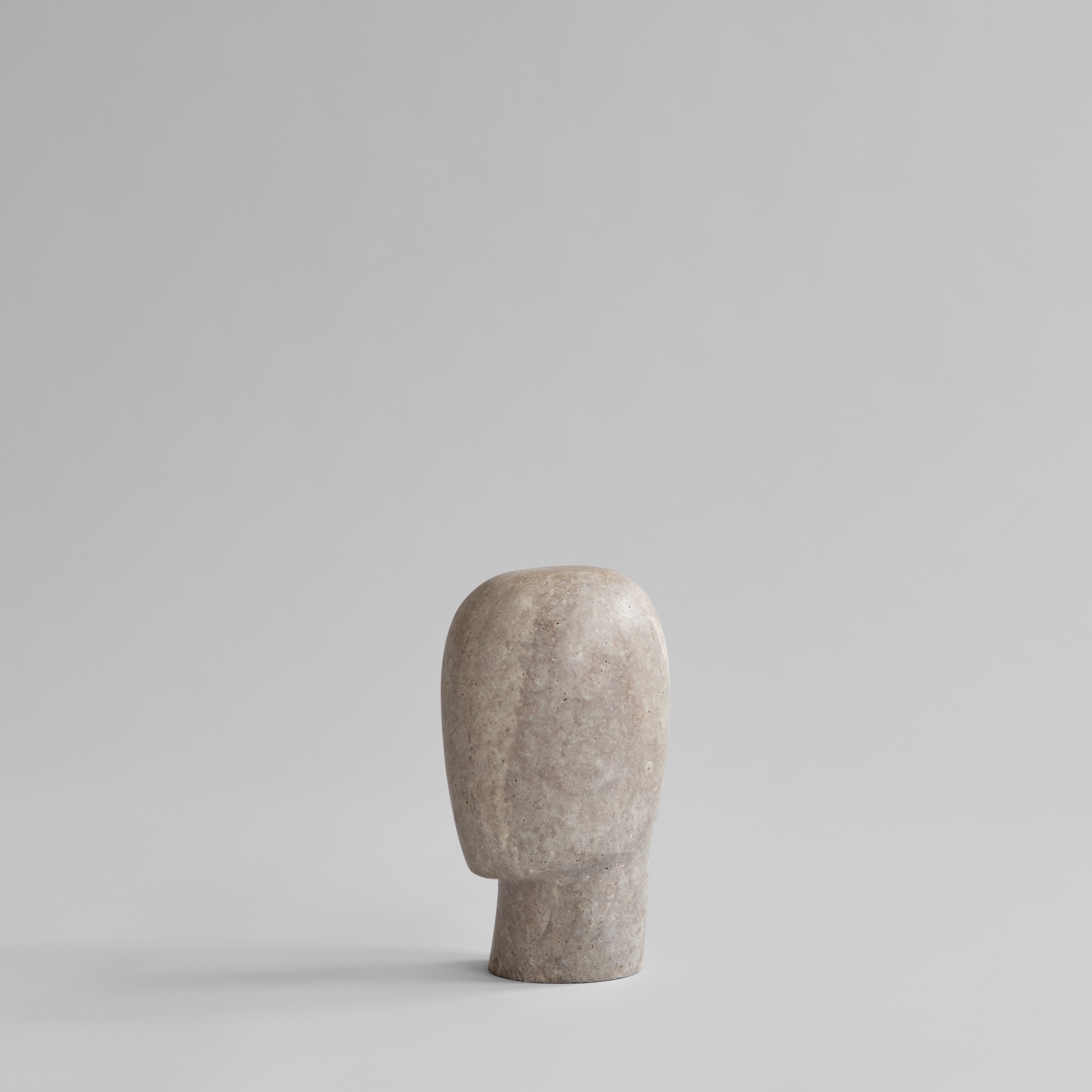 101 CPH Head Sculpture, Mini - Silver Travertine