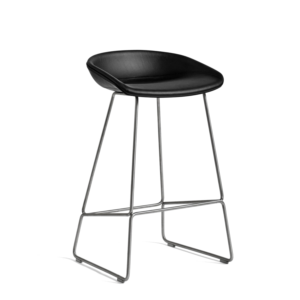 HAY About a Stool - AAS 39 - H65 - Sort Sierra Læder - Rustfri Stål