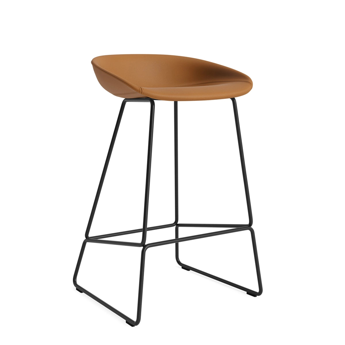 HAY About a Stool - AAS 39 - H65 - Cognac Sense Læder - Sort Stel