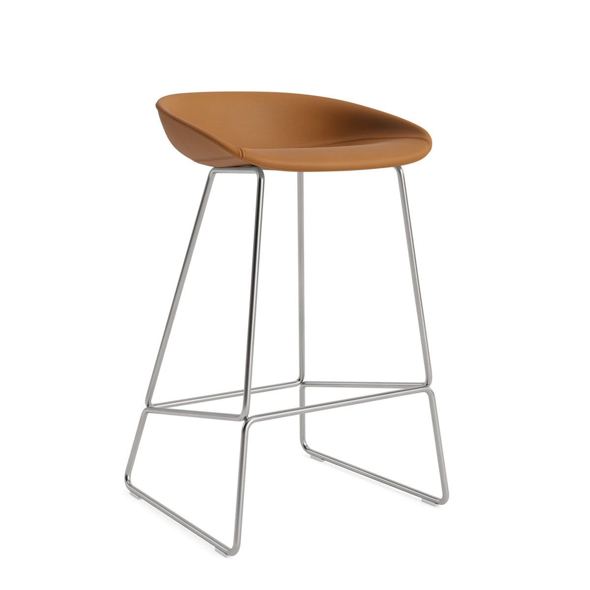 HAY About a Stool - AAS 39 - H65 - Cognac Sense Læder - Rustfri Stål