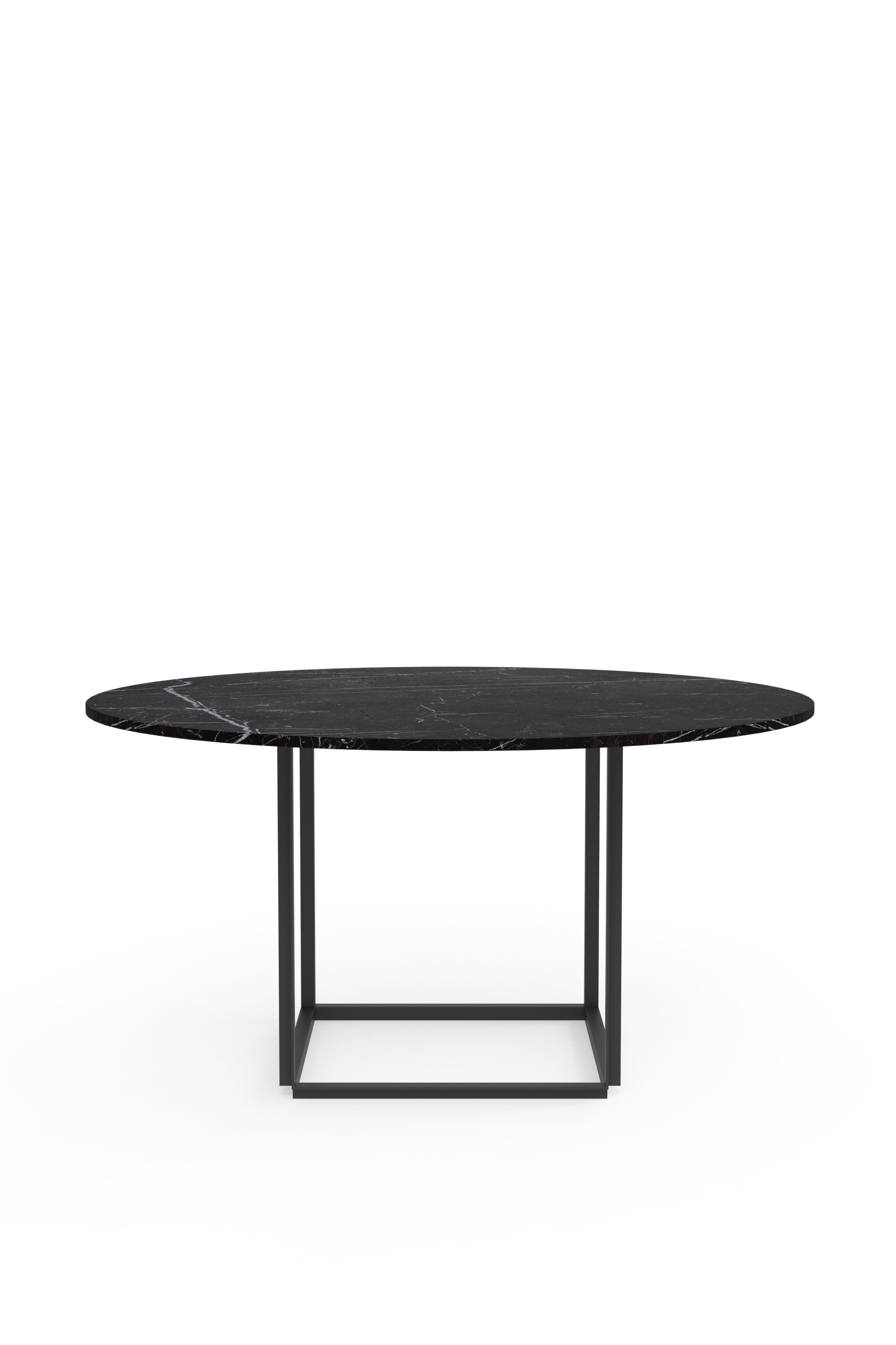 New Works Florence Side Table - Black Marquina Marble w. Black Frame