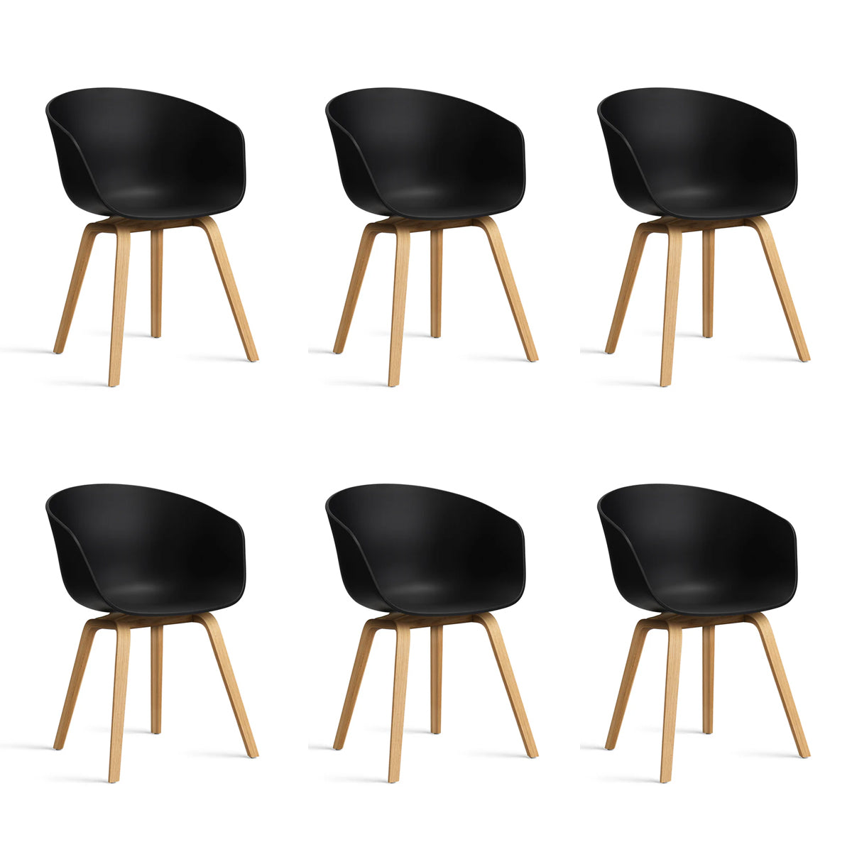 HAY About A Chair - AAC 22 - Eg - Sort - 6 stk. Samlet - DEMO.