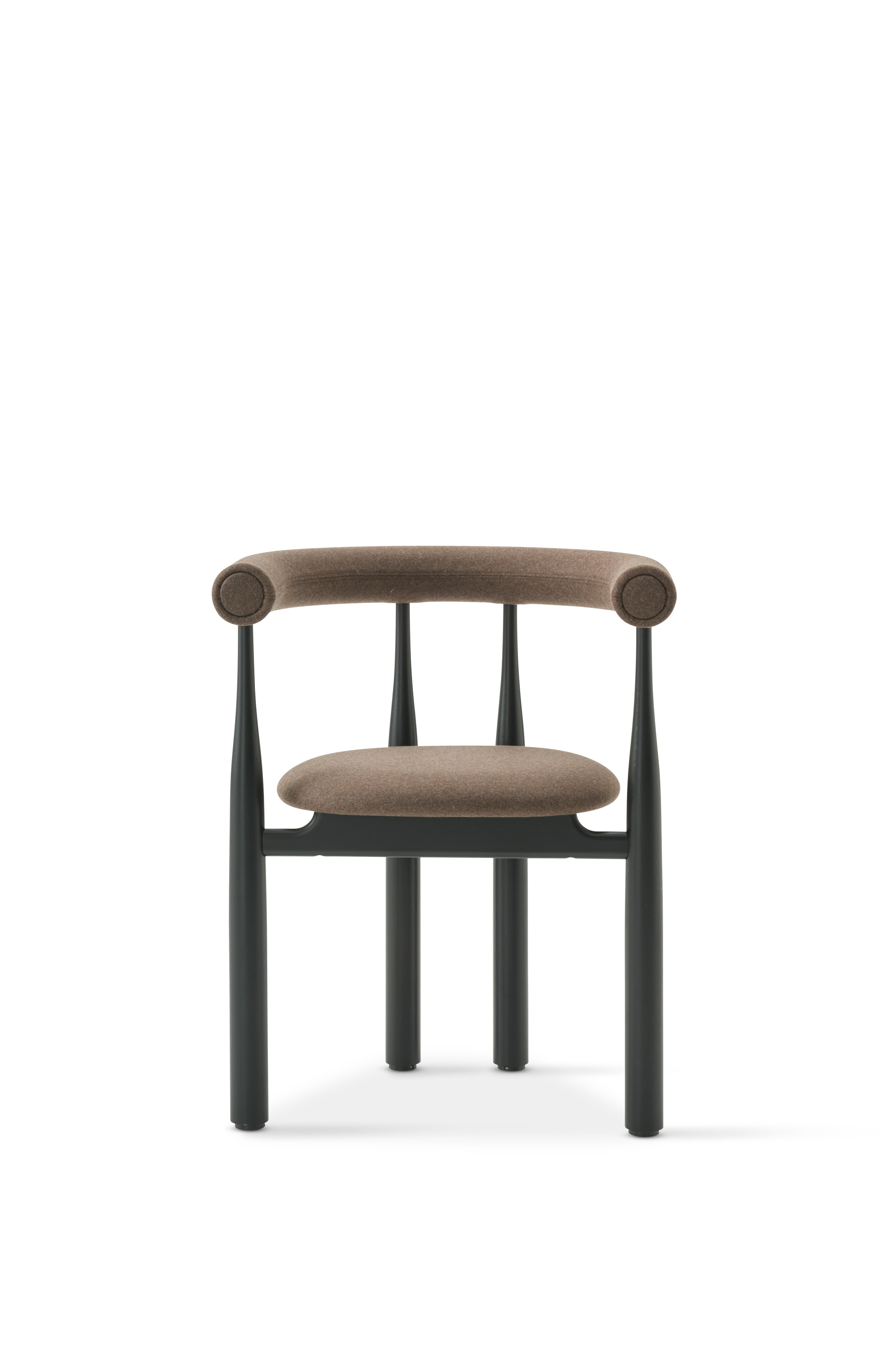 New Works Bukowski Chair, Fully Upholstered, Black, Wooly Plus 1008