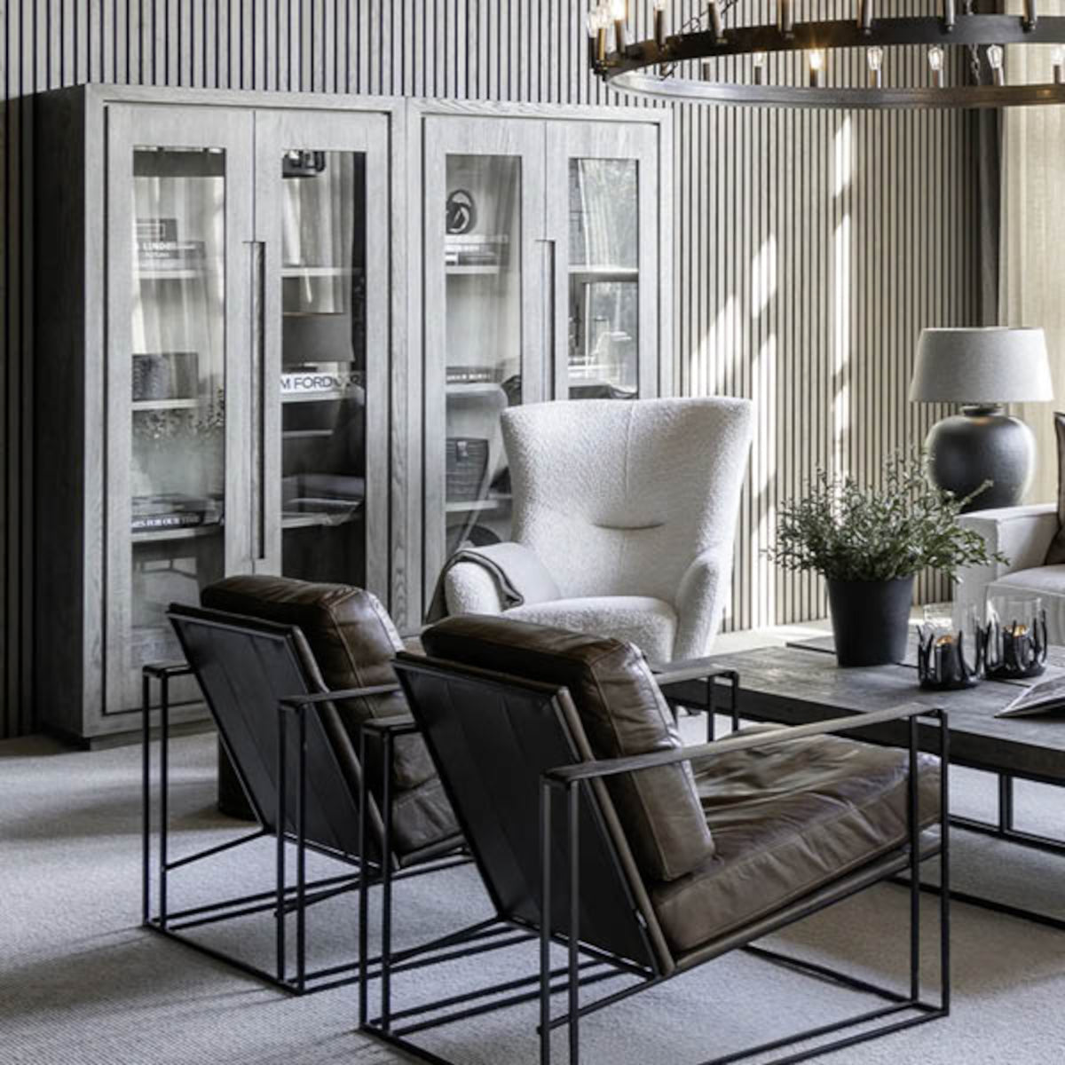 Artwood Hunter vitrineskab - 200x100x40 - antique grey