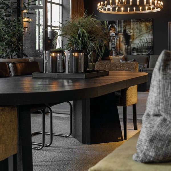 Artwood Trent spisebord m/udtræk - black oak