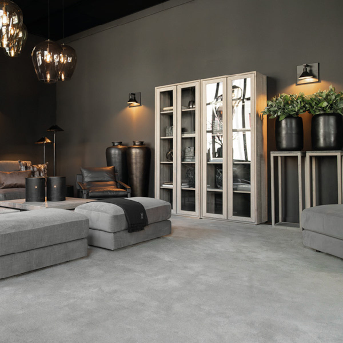 Artwood Vancouver vitrineskab - 210x80x43 - silverstone